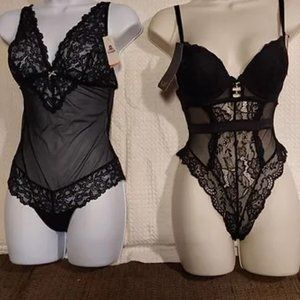 Black Lace Teddy Lingerie Pair {F0036}